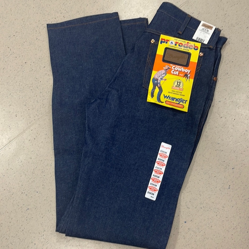 Wrangler Men's 13MWZ Original Cowboy Cut Pro Rodeo Competition Jeans Size 33x38